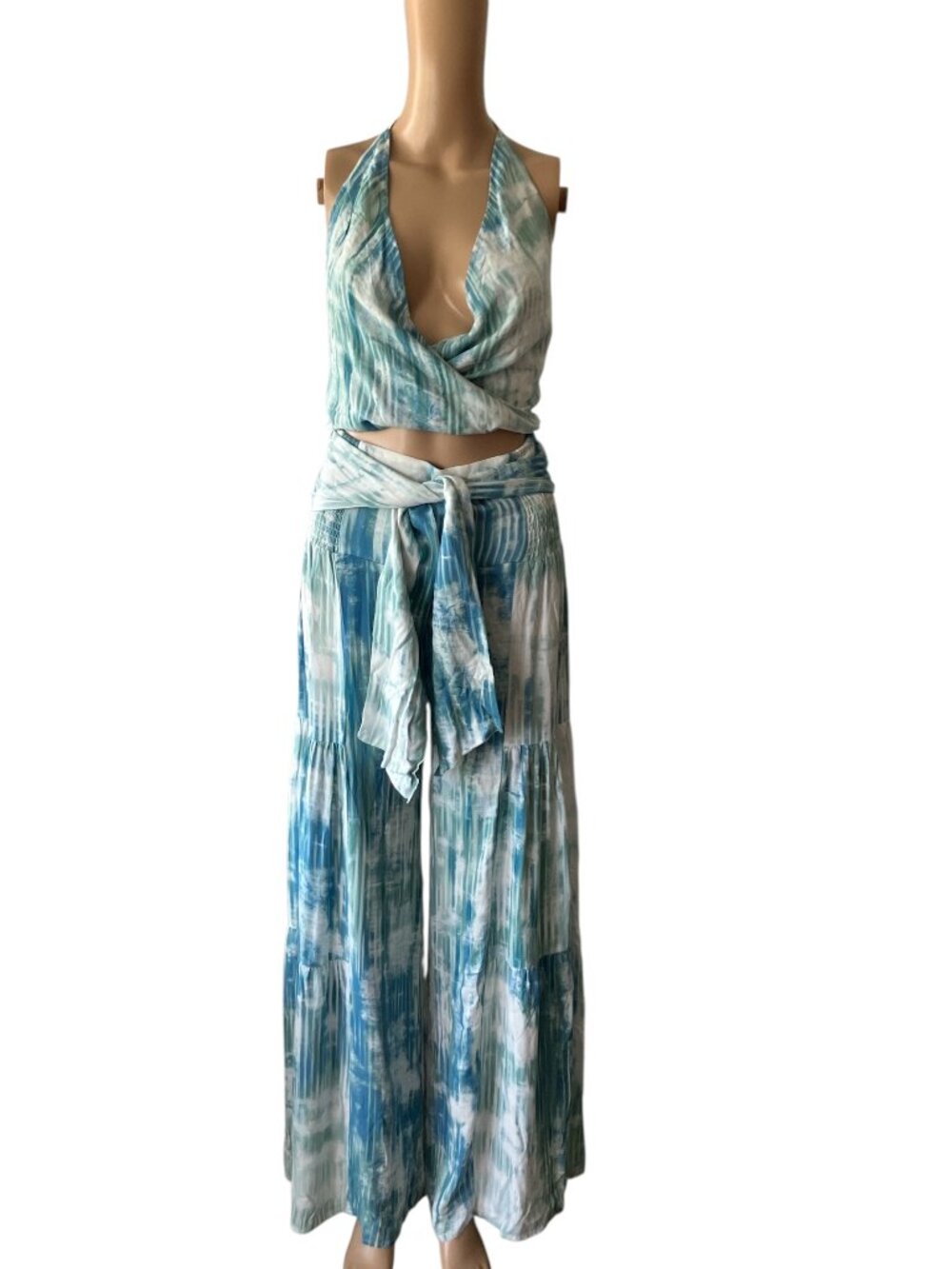 Olivaceous Bohemian Flowy Wide Leg Pant Set